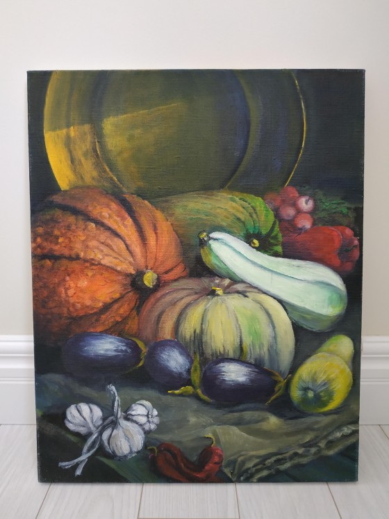 Painting маслом Натюрморт с тыквами