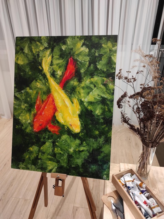 Painting маслом Кои