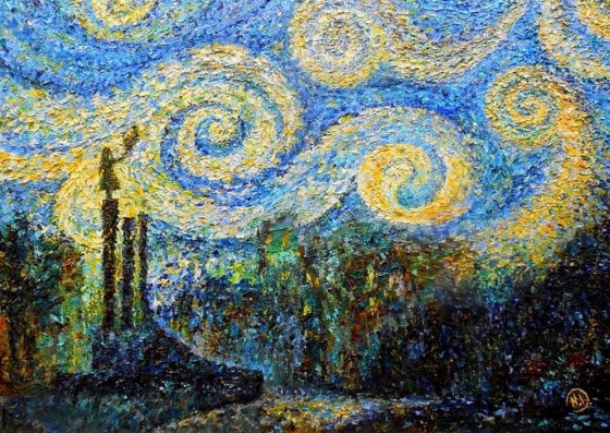 Painting маслом Ніч над містом