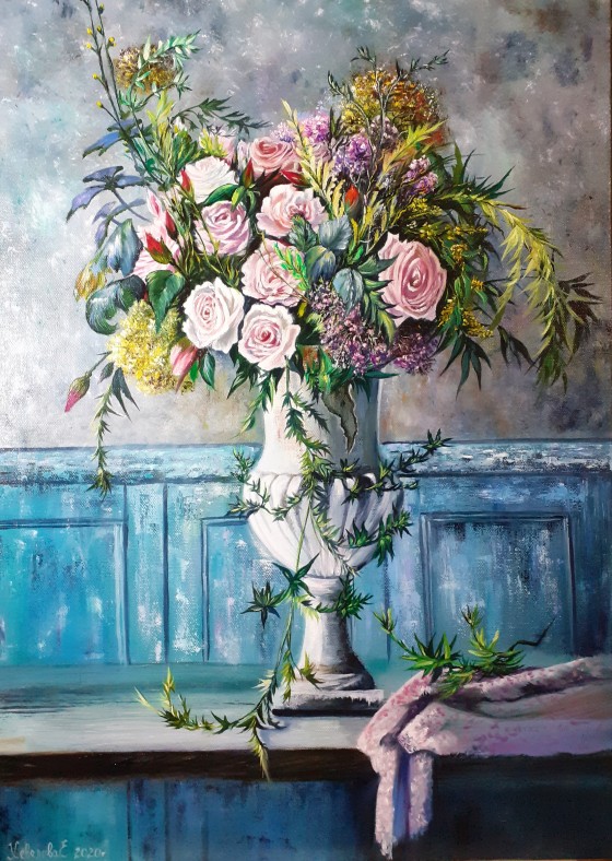 Painting маслом " Розы".