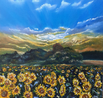 Painting маслом Картина маслом " Поле подсолнухов".