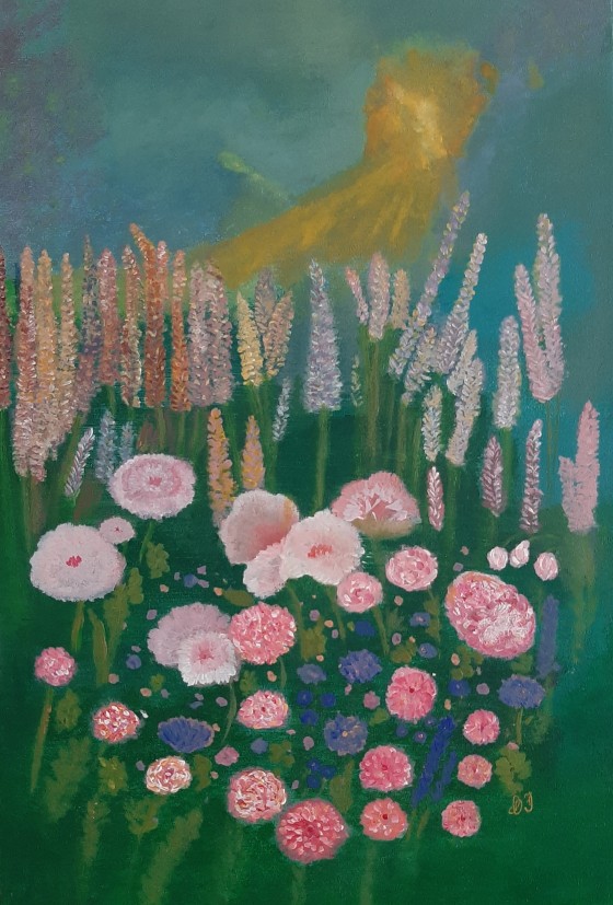 Painting акрилом Цветы как бабочки, а бабочки как мы