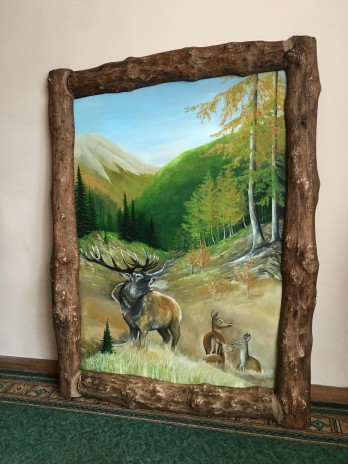 Painting маслом Осенние утро в лесу