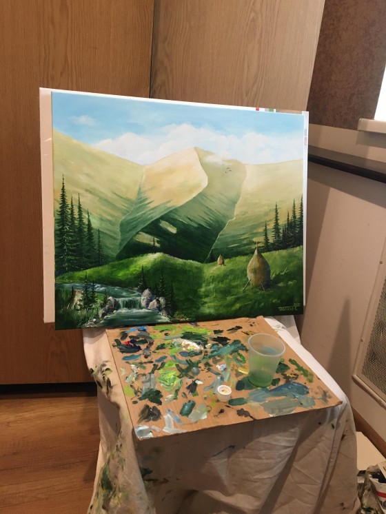 Painting маслом Летний пейзаж 