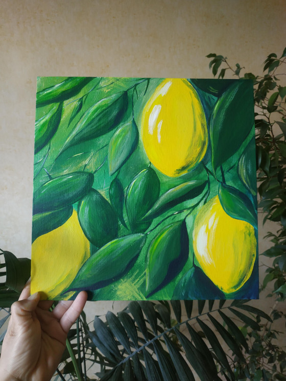 Painting акрилом Лимоны