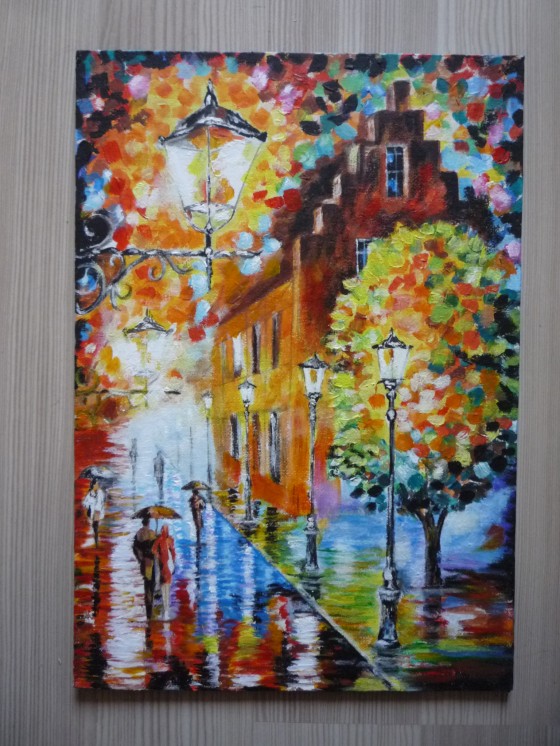 Painting акрилом Colors of rain. Reproduction of a painting by L. Afremov