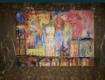 Painting в смешанной технике Лондон глазами творца 