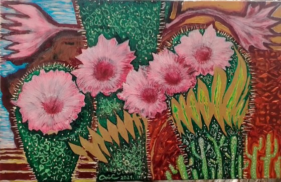 Painting маслом "Цвіт кактуса"