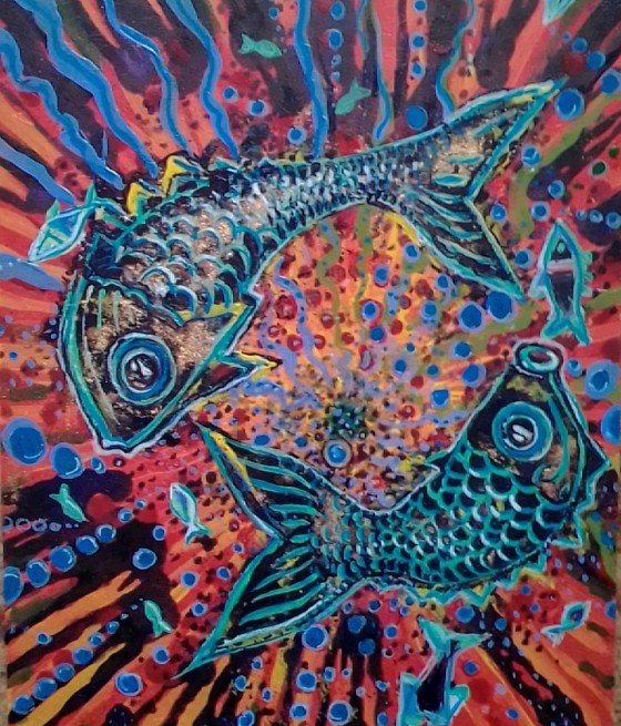 Painting акрилом "Сузір'я риби"