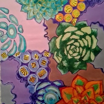 Painting в смешанной технике "Кам'яна роза"