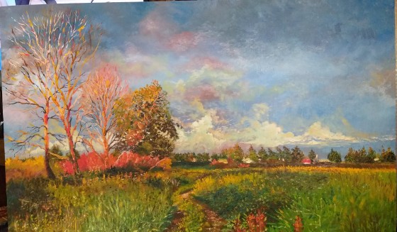 Painting маслом В предчувствие грозы