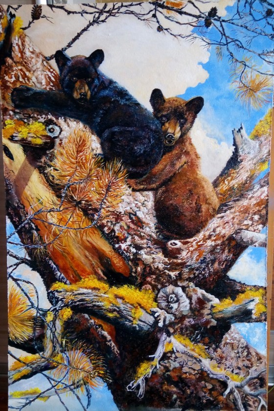 Painting маслом Мишки разыгрались