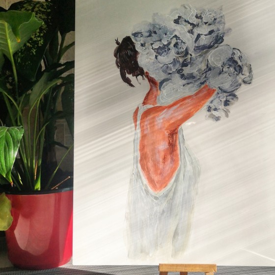 Painting акрилом Цветы в мыслях