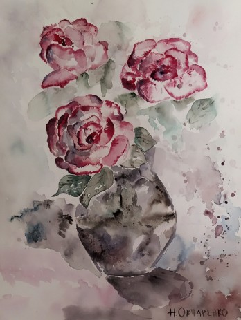 Painting акварелью Букет