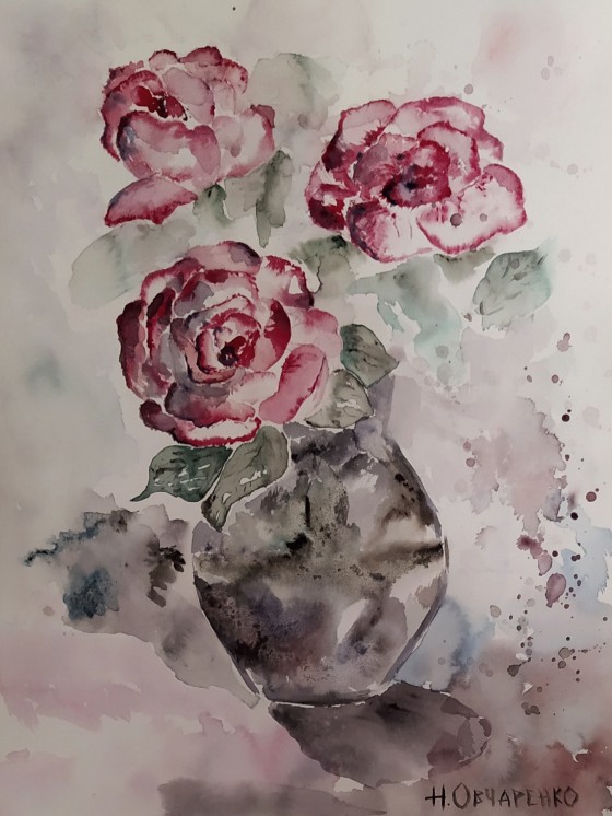 Painting акварелью Букет
