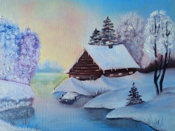 Painting маслом Зимнее утро