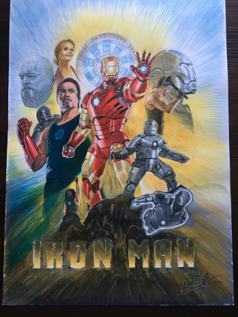 Painting карандашом Железный Человек/ Iron Man