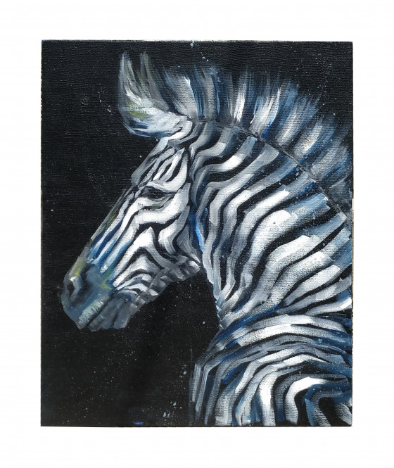 Painting маслом Зебра или Я выбираю белые полосы