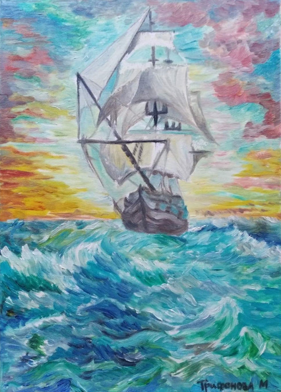 Painting маслом Парусник