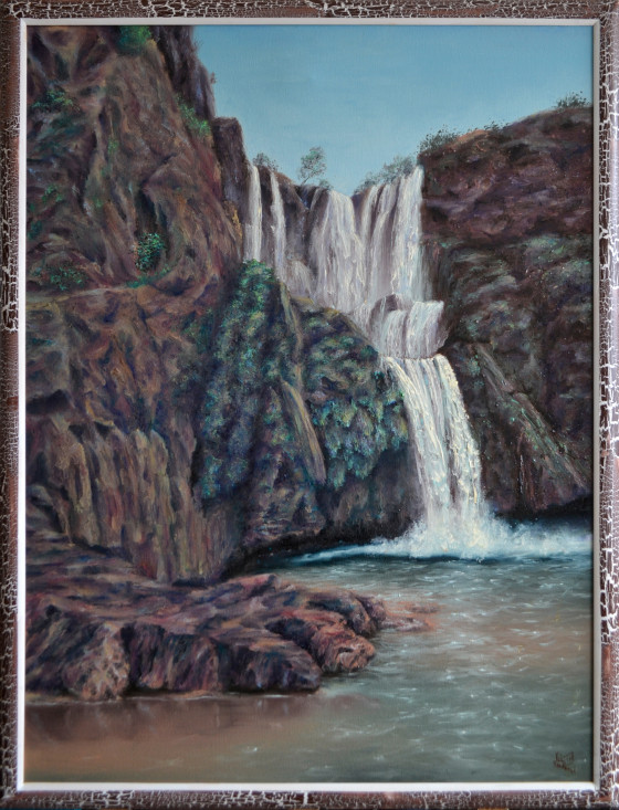 Painting маслом Водопад Узуд. Марокко