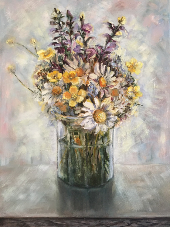Painting маслом Ромашки
