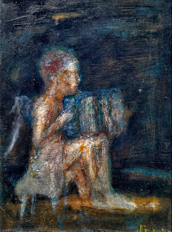 Painting маслом Ангел баянист
