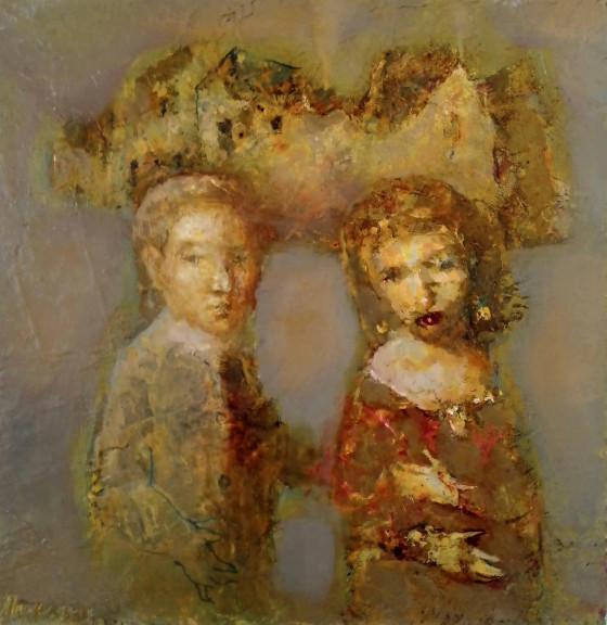 Painting маслом Двое в городе