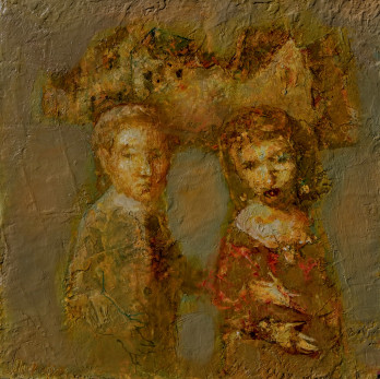 Painting маслом Двое в городе