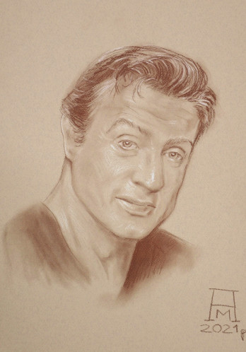 Painting в смешанной технике Сильвестр Сталлоне