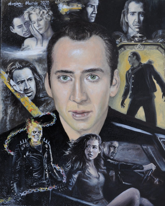 Painting маслом Portrait of Nicolas Cage