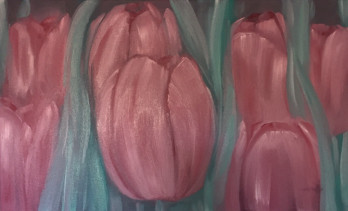 Painting маслом Тюльпаны