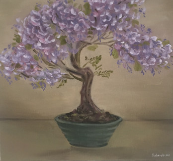 Painting маслом Глициния китайская 