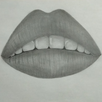 Картина карандашом губы