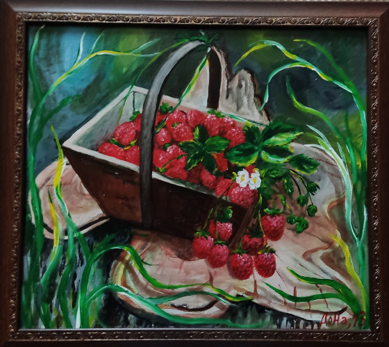 Картина маслом Картина "Корзина ягод"