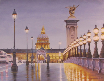 Картина маслом Осенний парижский мост