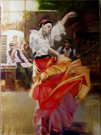 Картина маслом Фламенко в красном