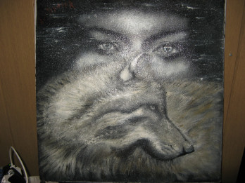 Картина маслом Волчица