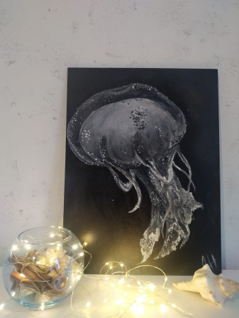 Картина акрилом Медуза