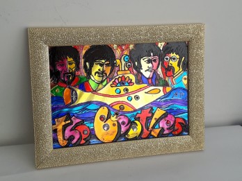 Картина в смешанной технике "The Beatles. Желтая субмарина"  