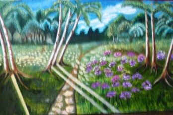 Картина маслом "Опушка в близи леса"-пейзаж.