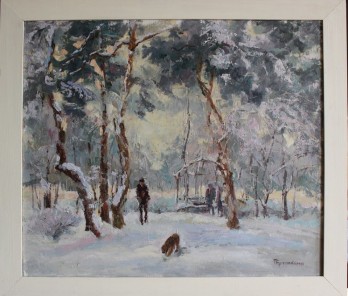 Картина маслом Зимняя прогулка