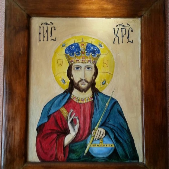 Картина маслом Иисус Благословляющий.Икона.