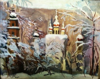 Картина маслом Софиевский собор. Зима.