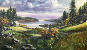 Картина маслом "Лето.Осень.Встреча"