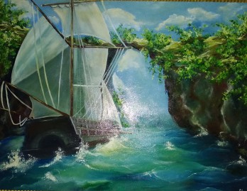Картина маслом Корабль