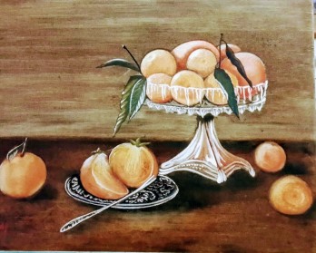 Картина маслом Хурма и апельсин