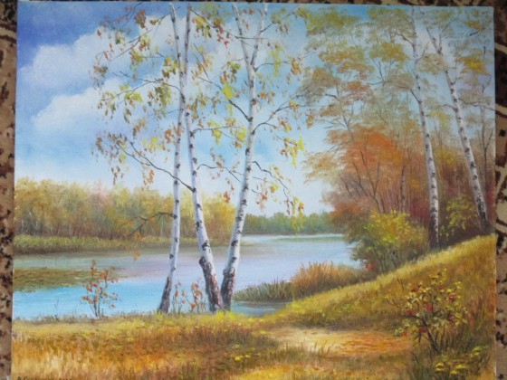 Картина маслом "Осенний день"