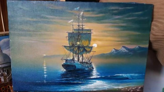 Картина маслом Корабль