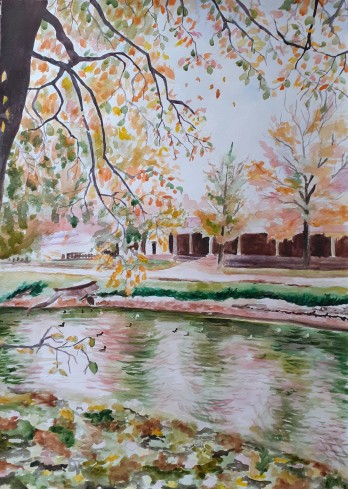 Картина акварелью Осень