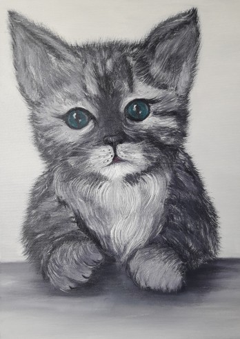 Картина маслом Котик